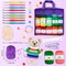 Crochet Yarn Kit for Beginners, Adults & Kids – 1650 Yards, 30 Multicolor Acrylic Skeins with Hooks, Purple Storage Bag & 73-Piece Crochet Tool Set, Perfect for Amigurumi, Scarves & DIY Projects